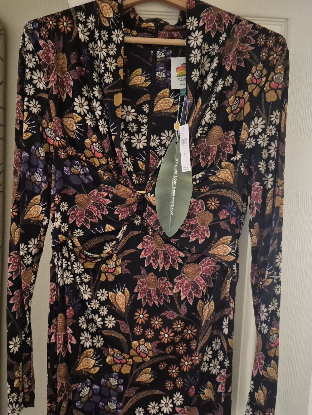 FARM Rio Black Maxi Dress with Yellow, Purple & Cream Florals. Black LILI - Picture 4 of 6